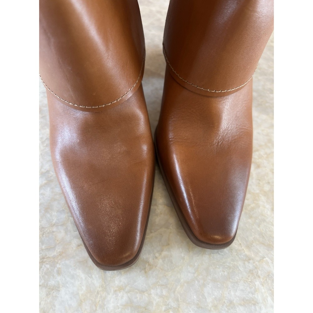 Vince Camuto Women's Alolison Mid-Calf Boot Caramel Brown Leather 7.5 - Picture 3 of 9